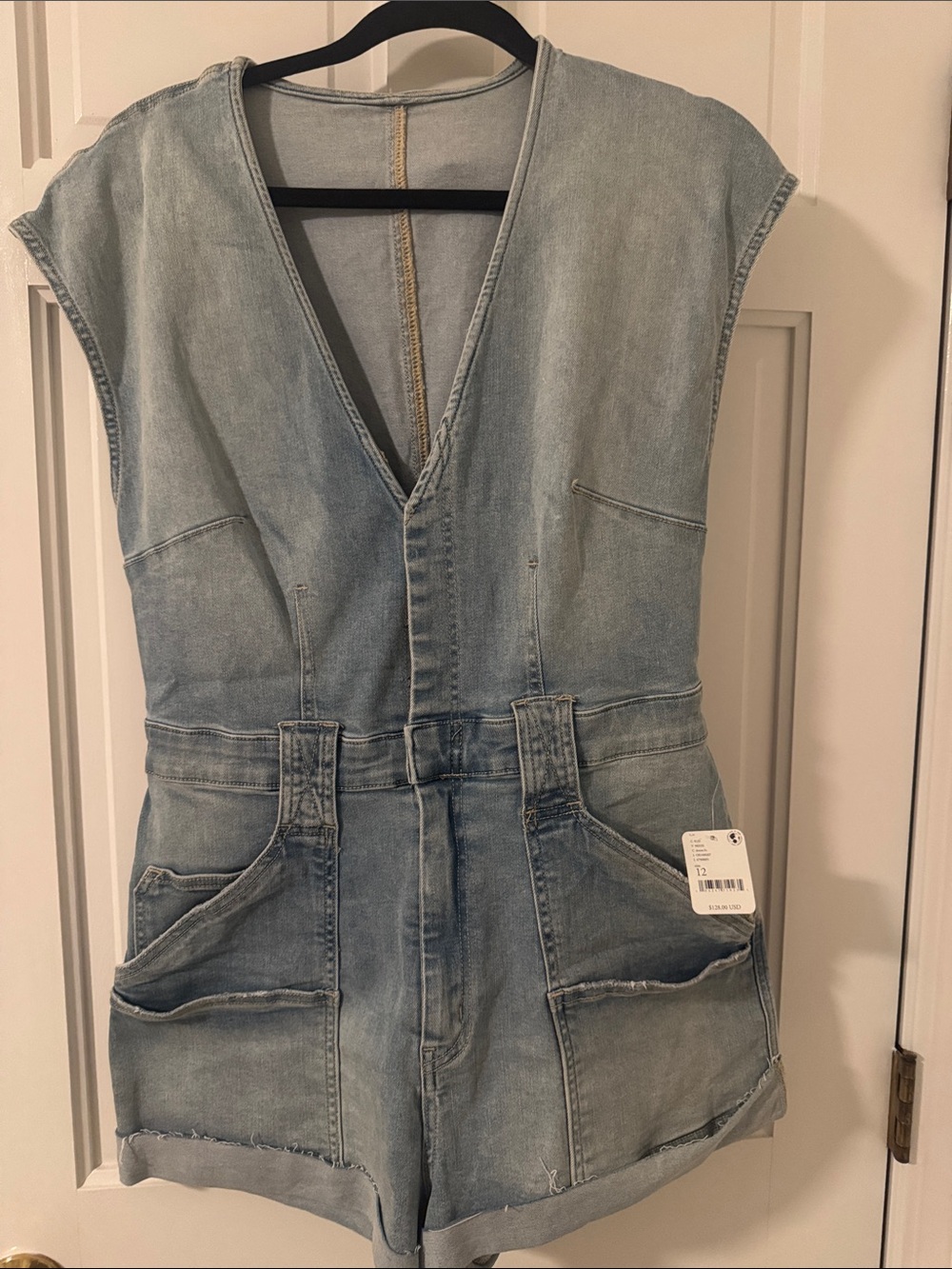 NWT Super flattering free people Denim Romper - Light Blue Casual One-Piece